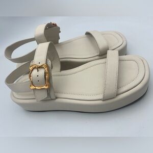 Schutz Wavy Flatform Pearl Sandal Women’s Size 9.5B Made In Brazil Leather